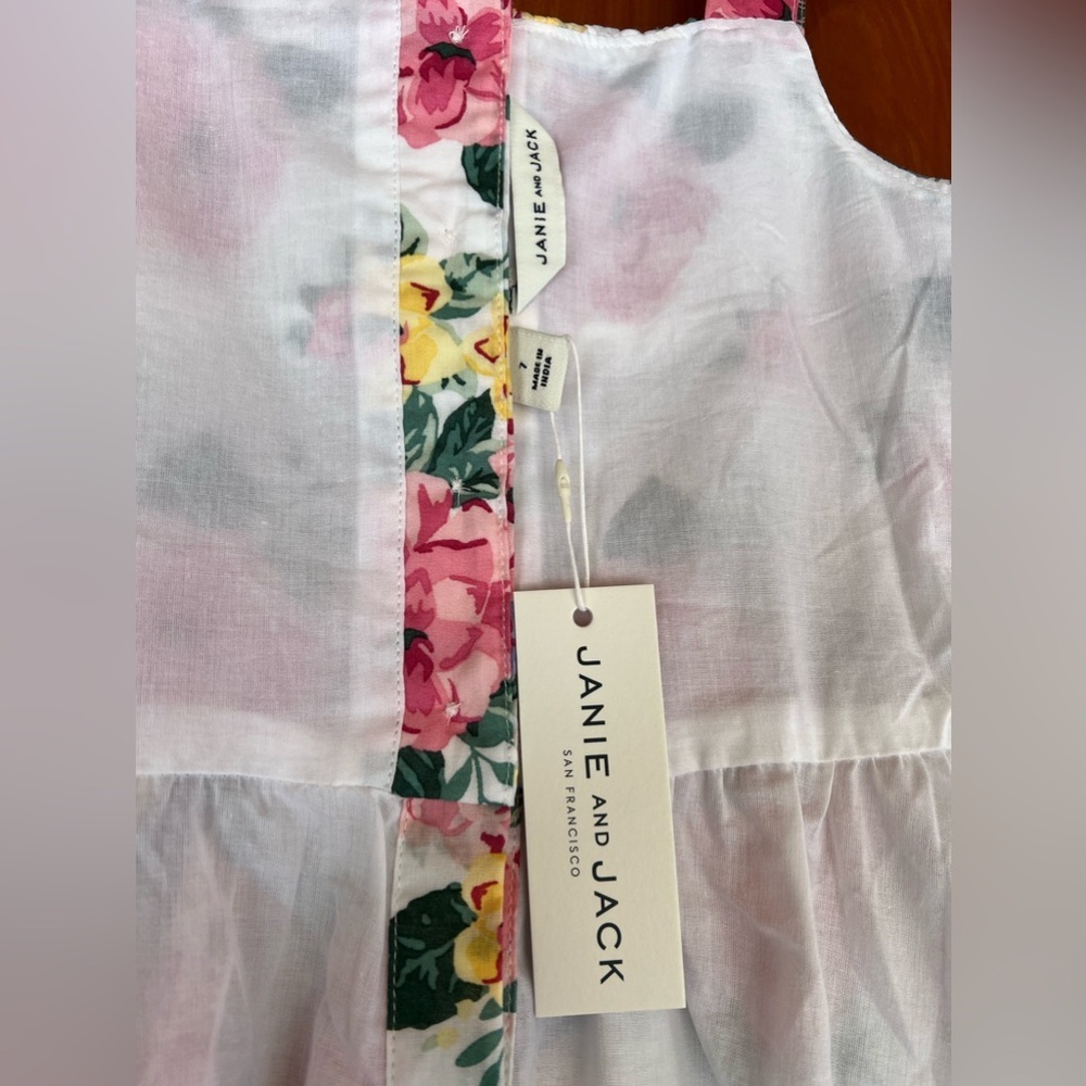 JANIE and JACK - Floral Cotton Girl Dress (Size 7) NWT - Picture 5 of 5